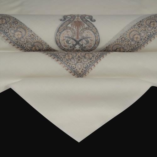 شال باشمينا ملكي فاخر - صوف كشميري 100% - بتصميم السيفين والنخلة