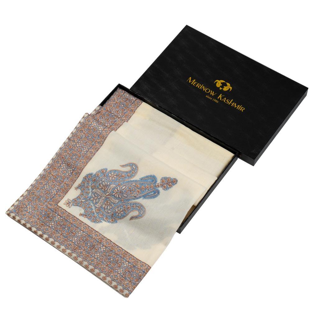 غترة ميرينو كشمير الشتوية أصدار 2025 ذهبي على ازرق