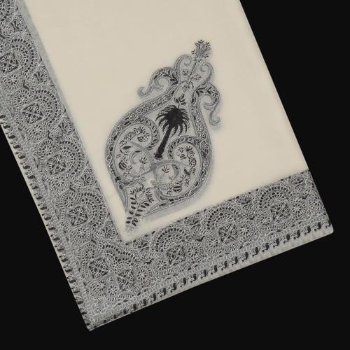 شال باشمينا ملكي فاخر - صوف كشميري 100% - بتصميم السيفين والنخلة