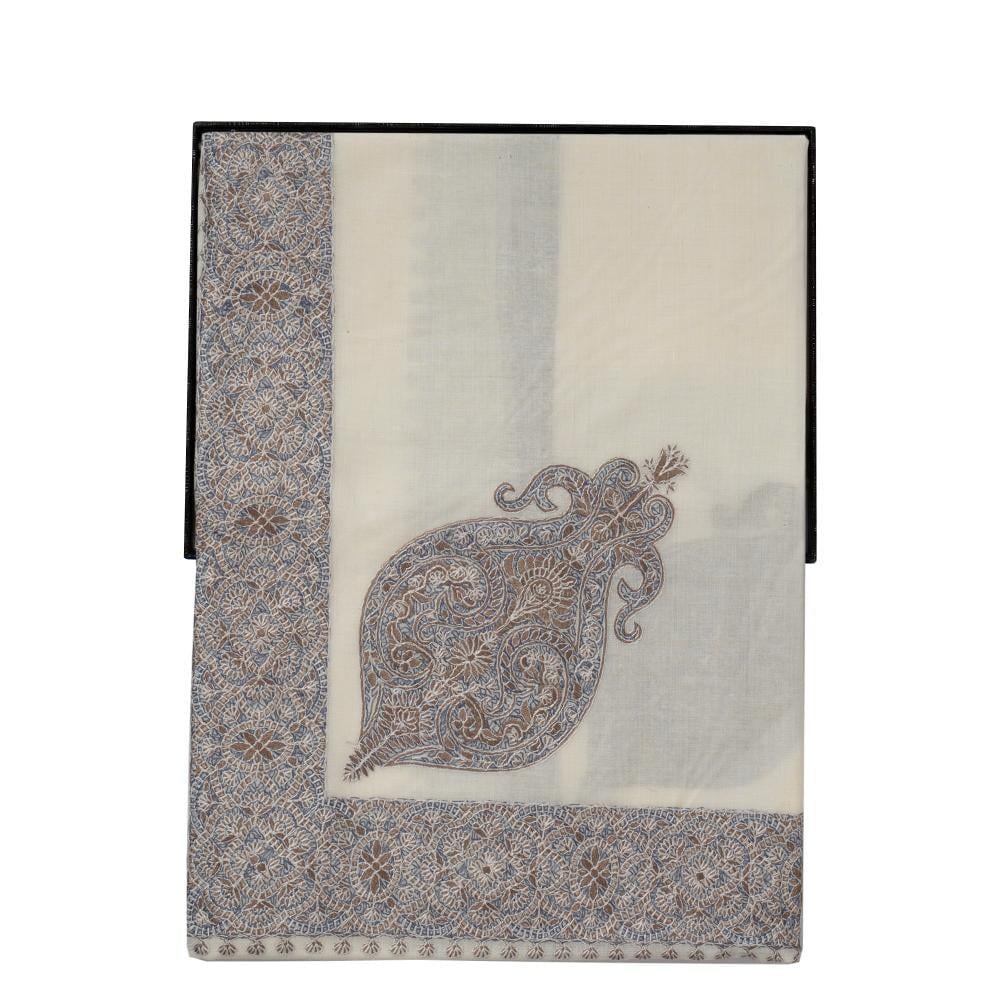 غترة ميرينو كشمير الشتوية أصدار 2025 لون ازرق على بني