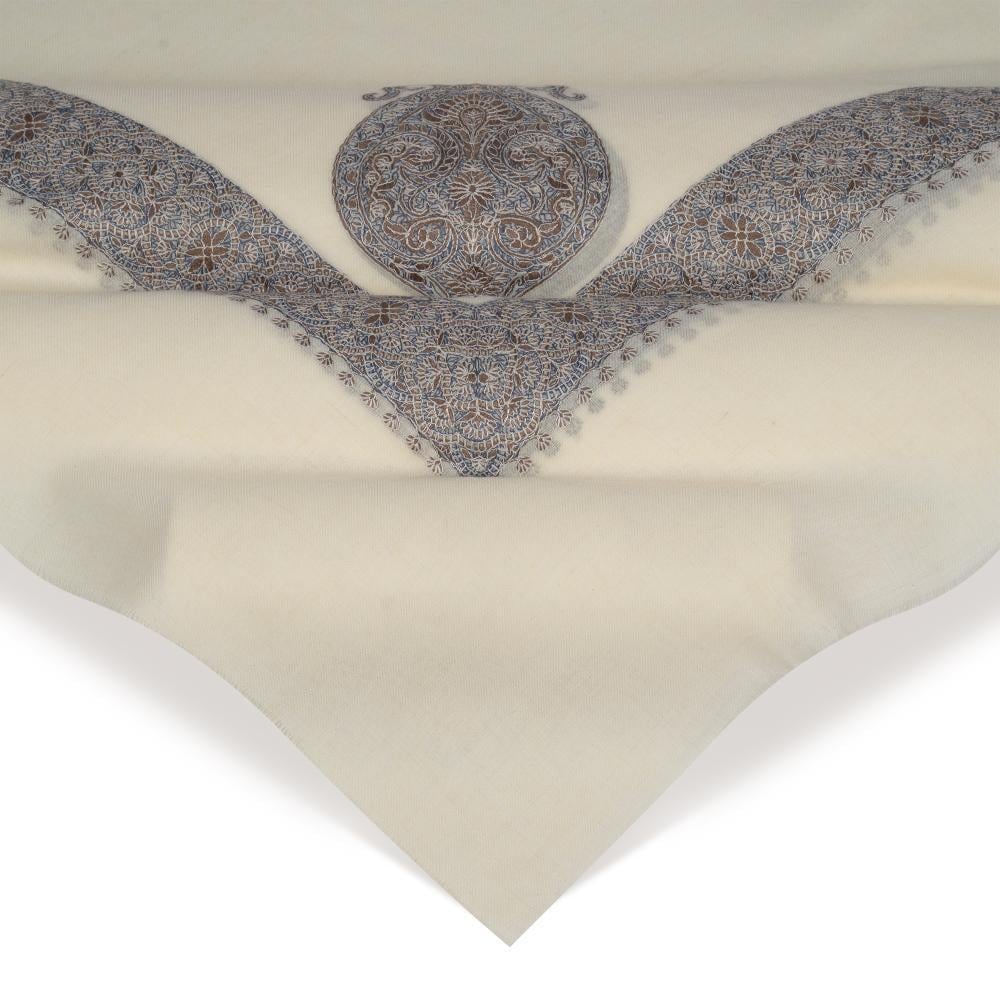 غترة ميرينو كشمير الشتوية أصدار 2025 لون ازرق على بني