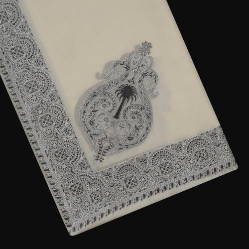 شال باشمينا ملكي فاخر - صوف كشميري 100% - بتصميم السيفين والنخلة