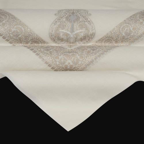 شال باشمينا ملكي فاخر - صوف كشميري 100% - بتصميم السيفين والنخلة