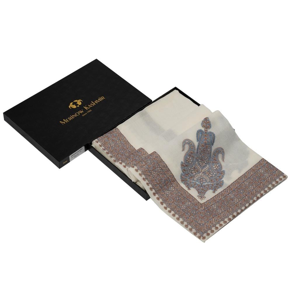 غترة ميرينو كشمير الشتوية أصدار 2025 ذهبي على ازرق