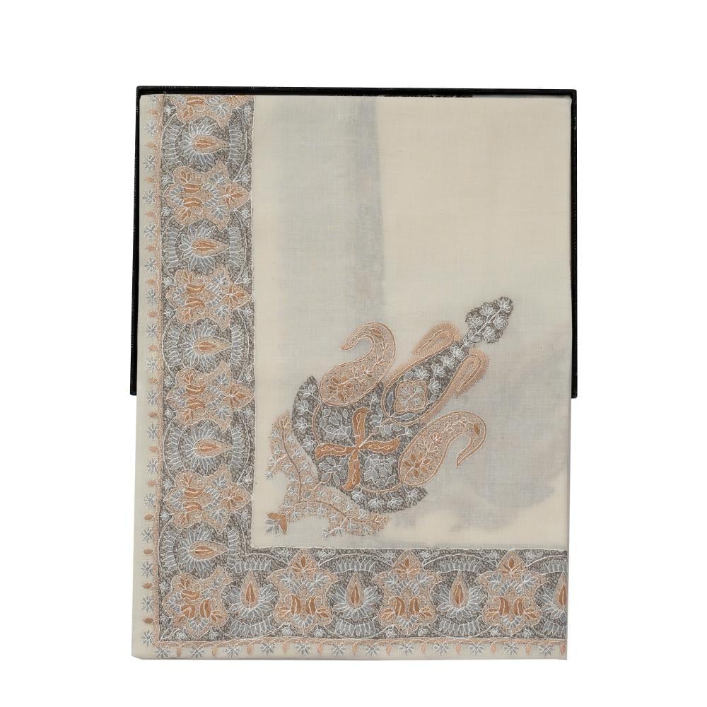 غترة ميرينو كشمير الشتوية أصدار 2025 لون رصاصي على ذهبي