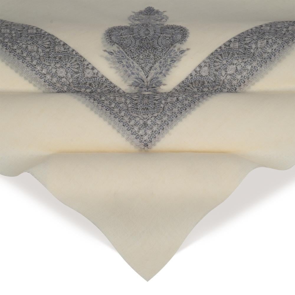 غترة ميرينو كشمير الشتوية أصدار 2025 لون ازرق على رمادي