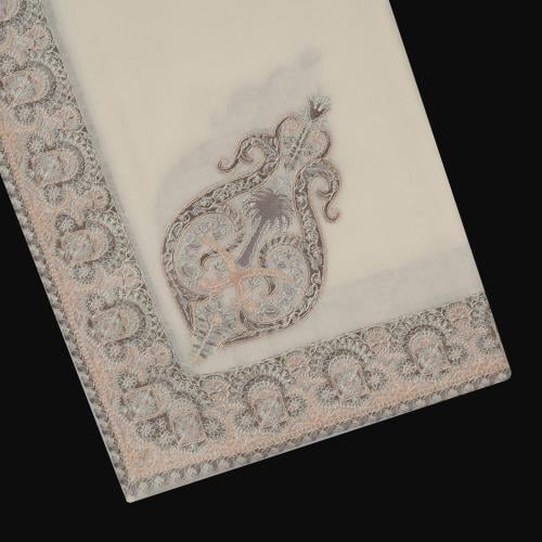 شال باشمينا ملكي فاخر - صوف كشميري 100% - بتصميم السيفين والنخلة