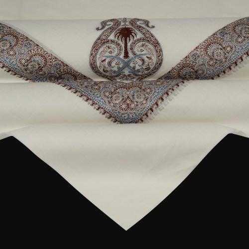 شال باشمينا ملكي فاخر - صوف كشميري 100% - بتصميم السيفين والنخلة