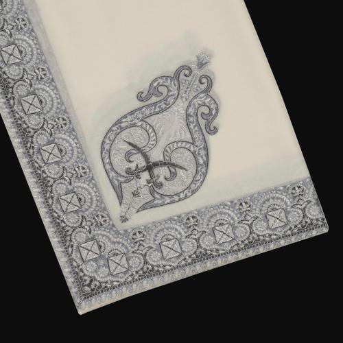 شال باشمينا ملكي فاخر - صوف كشميري 100% - بتصميم السيفين والنخلة