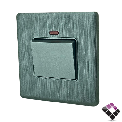 مفتاح سخان 20A موديل SLIM بيانو R.VISION الرائد العربي سعودي لون سلفر رقم A2-B0-20