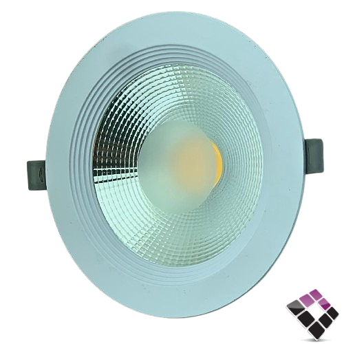 كشاف LED سبوت لايت داخلي 6"× 15 سم KODAK موديل كوب عدسة COB إضاءة 6500K أبيض 20W رقم KDL3-COB-20-CW