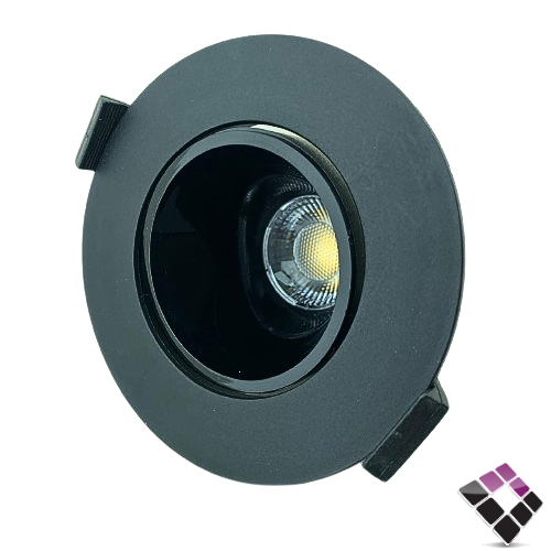 كشاف LED داخلي NEW POWER عدسة SMD ترنس مدمج جرم مانع توهج متحرك لون أسود داخل أسود إضاءة 4000K كريمي  2"×7سم ×7W