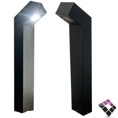 فانوس حدائق عمود المنيوم مستطيل أسود لمبة GU10 ليد LED طول 60CM همر HUMMER بدون لمبة رقم 6302