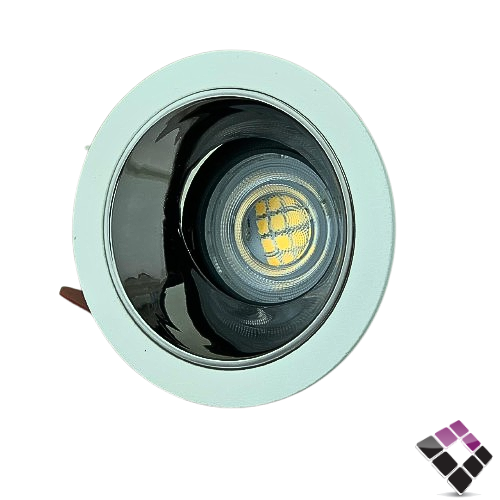 جرم سبوت مفرد مانع توهج المنيوم كامل دائري MomaN plus جرم خارجي أبيض داخلي كروم نيكل مقاس 2" رقم DLS0013 بدون لمبة