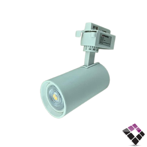 جرم كشاف المنيوم LED ترك لايت ديكور مجرى متحرك NEW POWER صيني جرم أبيض + مشبك لمبة GU10 رقم 107346