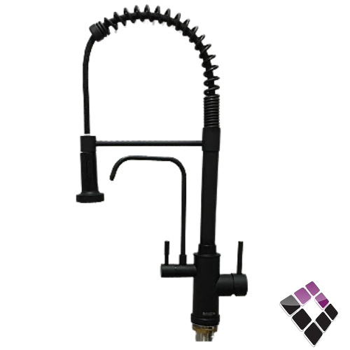 خلاط 2×1 خلاط مجلى واقف 1 حرم + خلاط تحلية BANERY الماني لون أسود رقبة سستة سحب رقم SC017B