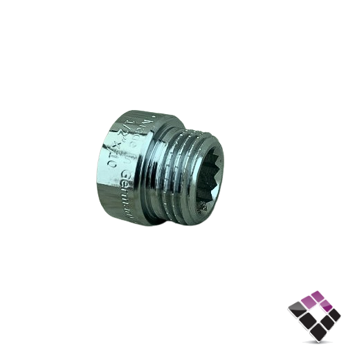 جلبة ذكر نحاس مطلي كروم LUTZ الماني 10ملى×1/2" رقم 10010201