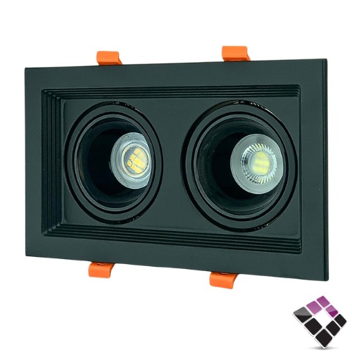 جرم سبوت لايت مانع توهج مجوز مربع مدرج SYCO جرم أسود كامل متحرك  بدون لمبة