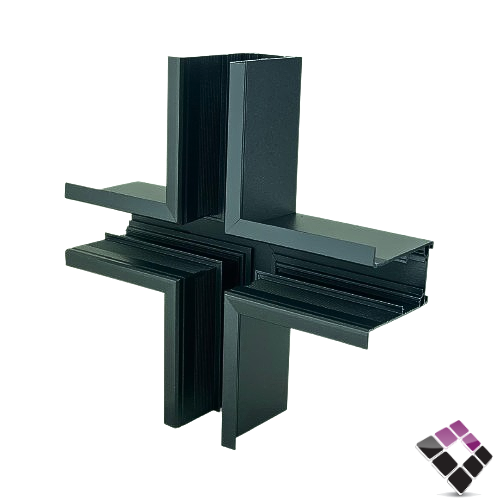 وصلة شكل + مجرى مغناطيس مجنتك دفن غاطس داخل الجبس بعد التأسيس بشفة أمامية المنيوم NEW POWER  رقم 103141