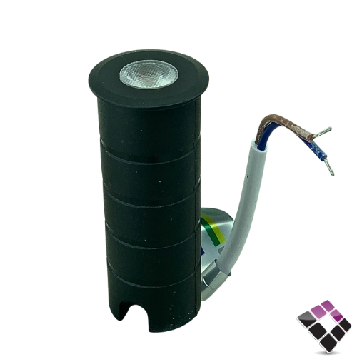 كشاف LED خارجي دفن أرضي معزول ضد الماء مدور أسود HAINZO اضاءة أصفر 2.75CM × 1W رقم GH-2216