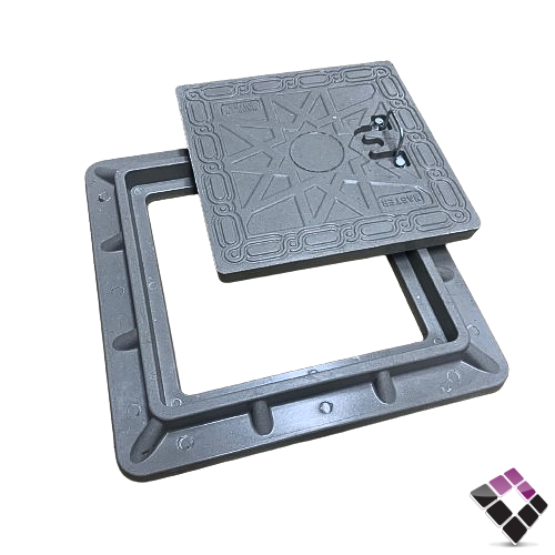 غطاء تفتيش فيبر ثقيل ADH صيني لون رمادي المقاس مع الحلق 80*80