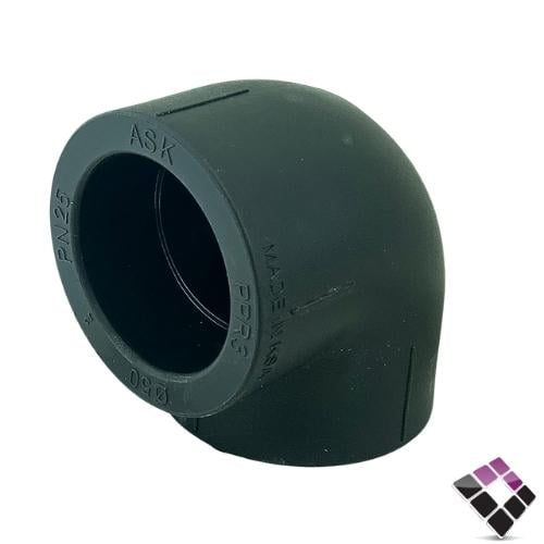 كوع زاوية سعودي  اسود 1.1/2"   عسك *** ASK