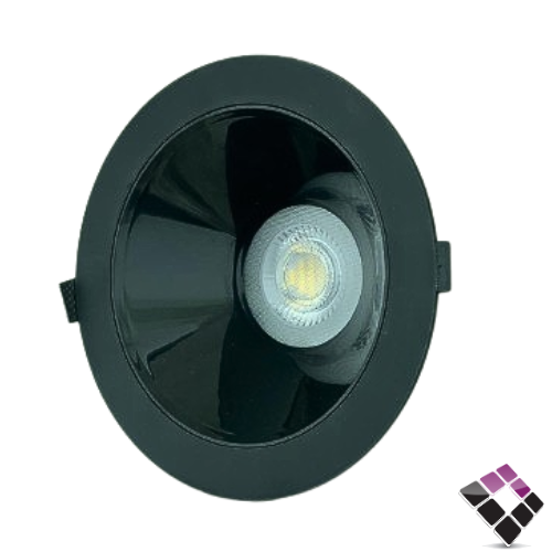 كشاف داخلي LED مع مانع توهج NEW POWER إضاءة 4000K كريمي جرم خارجي أسود داخلي أسود مقاس 6"×15W رقم