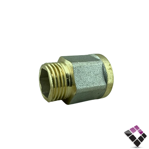 جلبة ذكر سنة نحاس مطلي كروم مطفي ثقيل جنرال GENERAL Fittings ايطالي مقاس 1/2"× 25 ملم