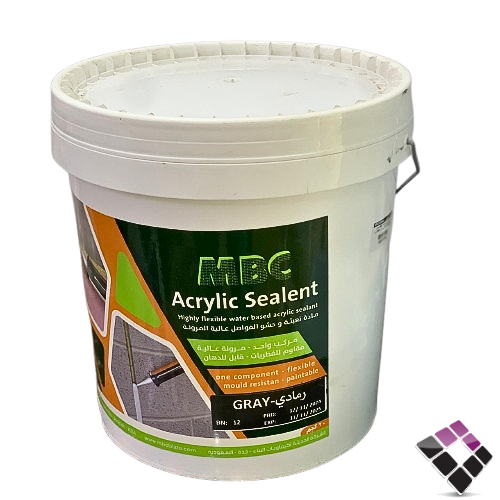 معجون عازل تمدد لفواصل البلاط  MBC سعودي ACRYLIC SEALAN لون رمادي GREY وزن 20كيلو