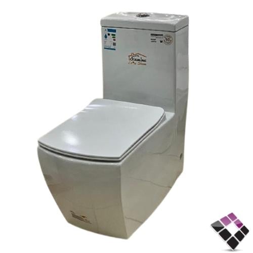 كرسى أفرنجى أرضي STAMINA صينى مربع لون أبيض نظام تصريف مطور ريمليس + غطاء فايبر UF هيدروليك 25CM رقم 8207