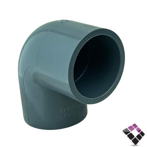 كوع زاوية بلاستيك رمادي ضغط 80 بارد PVC شانيل 1.5"