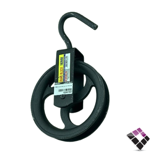 بكرة محالة سحب حبل حديد أسود رقم 160 ملم