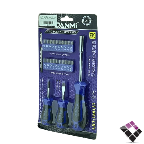 طقم مفك مع رؤوس 23 قطعة دانمي DANMI صيني يد ربل رقم 160123