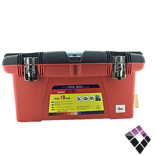 شنطة عدة LAURANT صيني بلاستيك لون أحمر + أسود + قفل حديد مقاس 19أنش رقم ST191