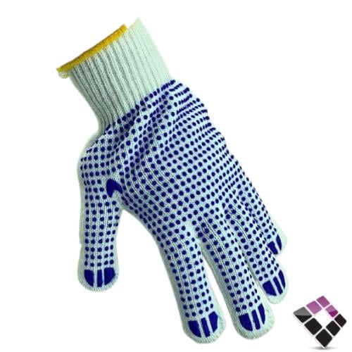 كفوف ستونيك STONEC قطن أبيض مبطن بربل أزرق خفيف