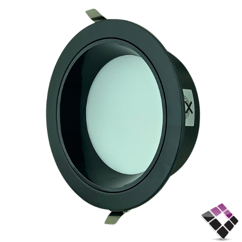 كشاف داخلي LED مانع توهج TOPLR بنل مثلج SMD إضاءة 4000K كريمي جرم خارجي أسود كامل مقاس 5"×24W