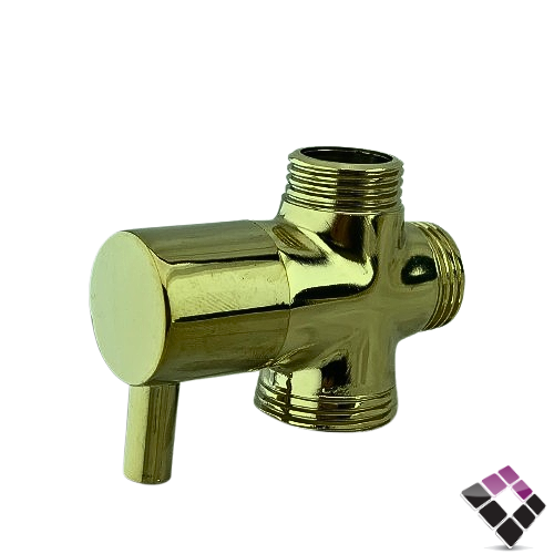 قسام محول طقم مسطرة دش لون ذهبي Water way صيني 1/2"×3/4"×1/2"