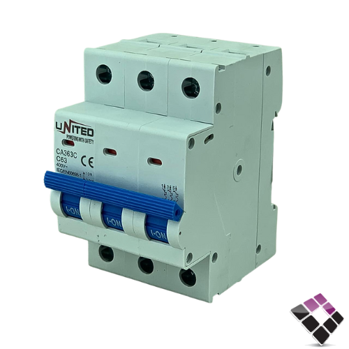 قاطع فرعي UNITED يونايتد ثلاثي 3 فاز 63A