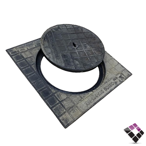 غطاء تفتيش زهر مدور وسط وزن 24 كيلو هندي 60×60