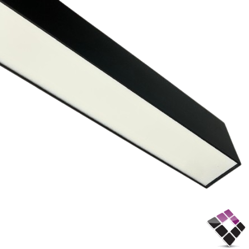 نجف LED لينير LINER بغطاء مثلج علاقي  برلين Berlin جرم المنيوم أسود اضاءة 4000K كريمي مقاس 120سم× 60W