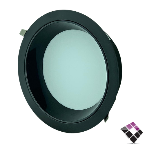 كشاف داخلي LED مانع توهج TOPLR بنل مثلج SMD إضاءة 4000K كريمي جرم خارجي أسود كامل مقاس 8"×30W