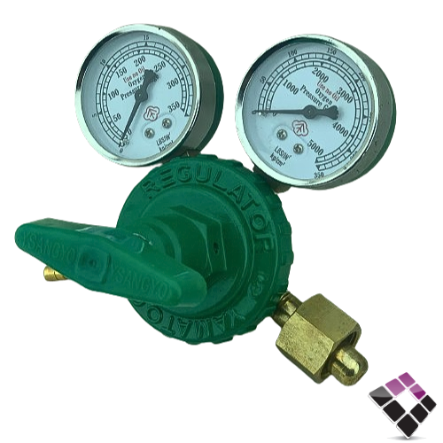 ساعة محول ومنظم اكسوجين بمدخلين نحاس وساعتين ضغط  صيني OXYYAMATO  YR-70