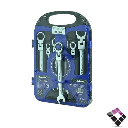طقم مفاتيح أتومتيك رأس متحرك عادي + مختوم دانمي DANMI صيني 7 قطع رقم 121098