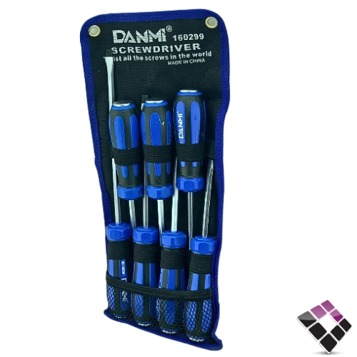 طقم مفك موديل أزميل دانمي DANMI صيني يد ربل رأس مغناطيس رقم 160299