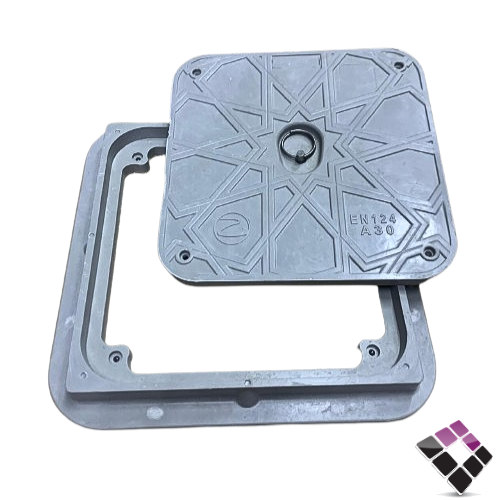 غطاء فيبر الزامل ثقيل سوبر المقاس من الداخل بدون الحلق 40×40 لون رمادي