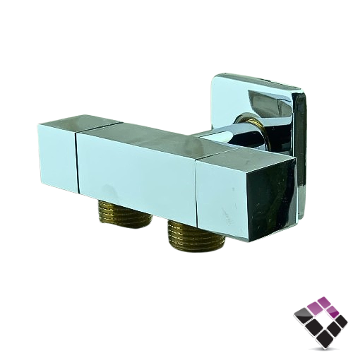 محبس زاوية مزدوج 2×1 مسكة مربعة نحاس مطلي لون كروم ORISA صيني 1/4 فتحة رقم 60108