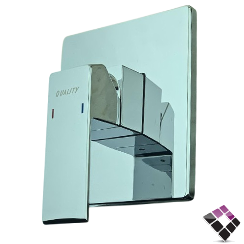 وجه غطاء خلاط مخفي مربع QUALITY صيني1 خط مخرج واحد للماء لون كروم موديل قروهي رقم 96602