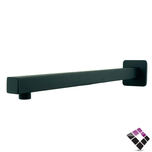 ماسورة ذراع جداري طاسة دش مطري للخلاط المخفي STALI الماني مربعة استل مطلي أسود مقاس 40 سم