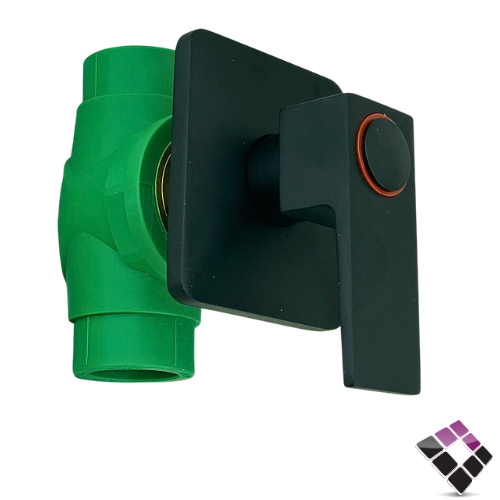 محبس دفن و سيفون TOUCH اصلي PP-R حراري أخضر مقبض يد سكينة لون أسود 1/4فتحة 1"