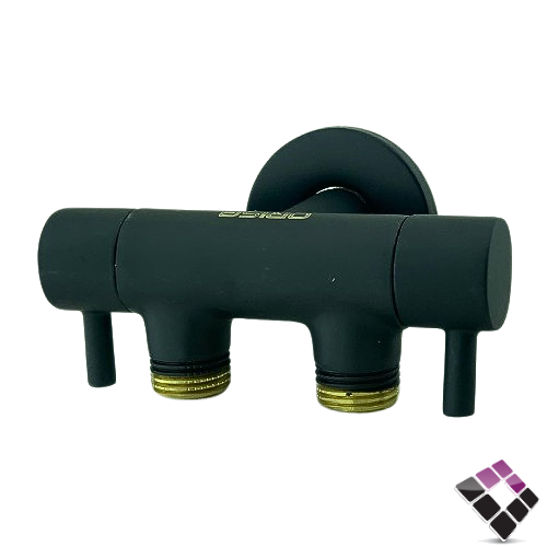 محبس زاوية مزدوج 2×1 مسكة قلم نحاس مطلي لون أسود ORISA صيني 1/4 فتحة رقم 60104